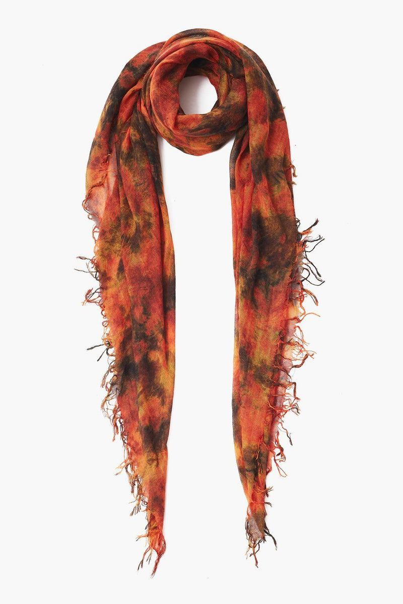 chan luu cashmere and silk orange dyed scarf